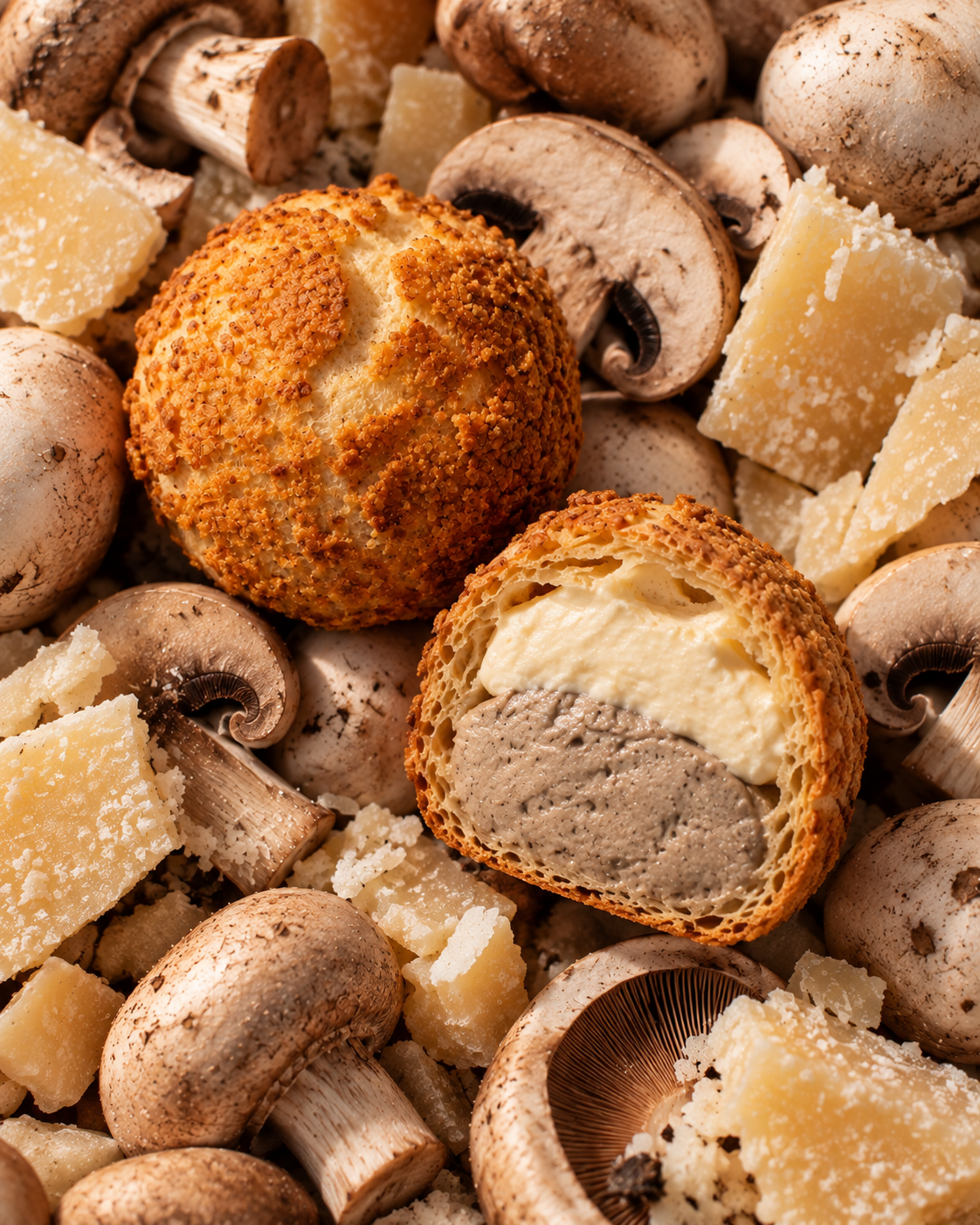 Chou champignons, parmesan