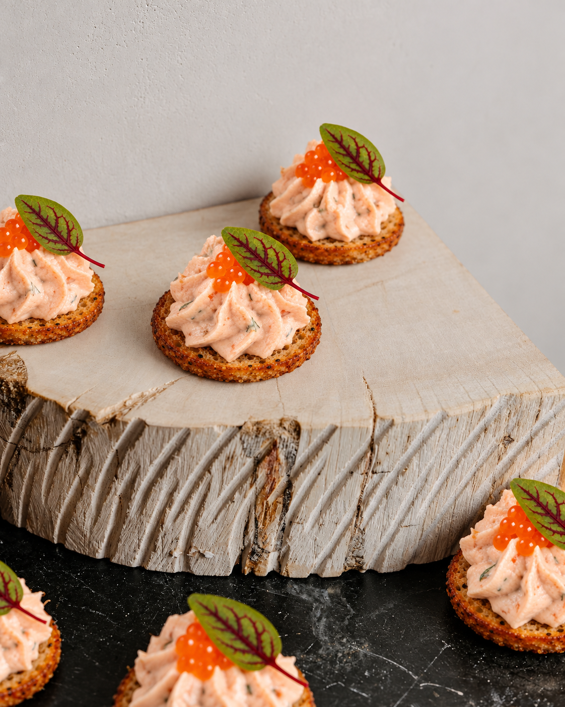 Salmon melt bagel chips