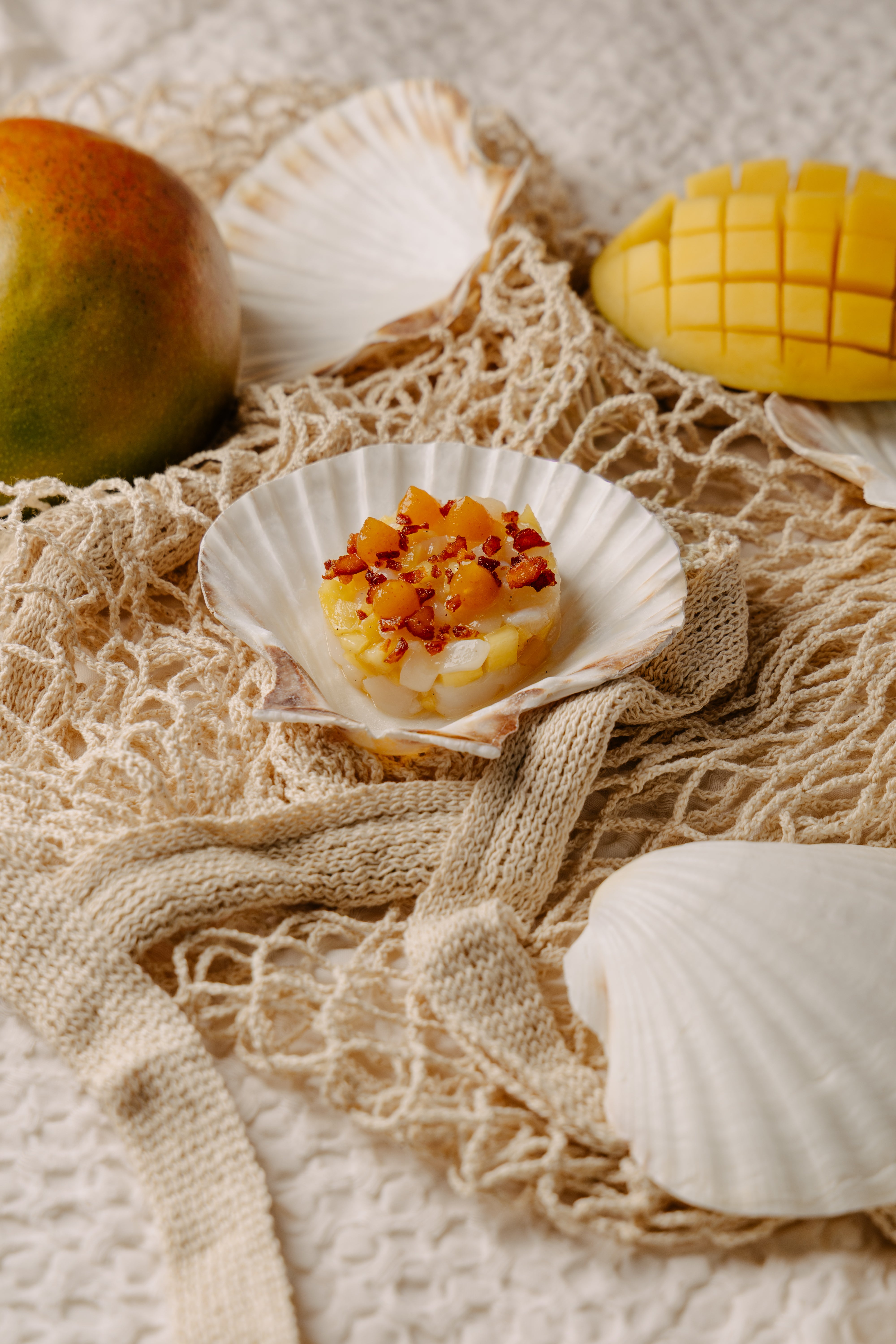 Crudo de pétoncle mangue