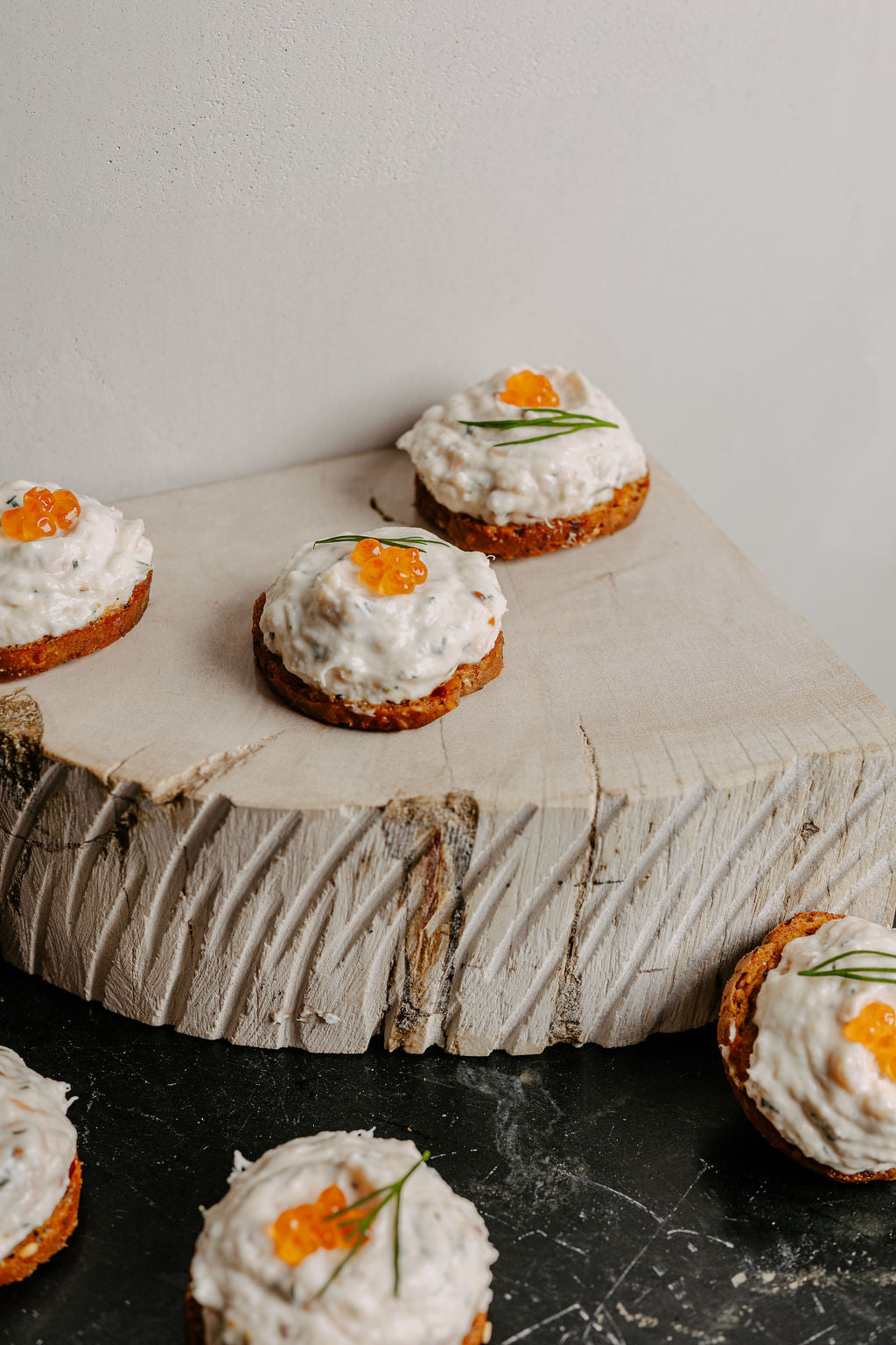 Salmon melt bagel chips